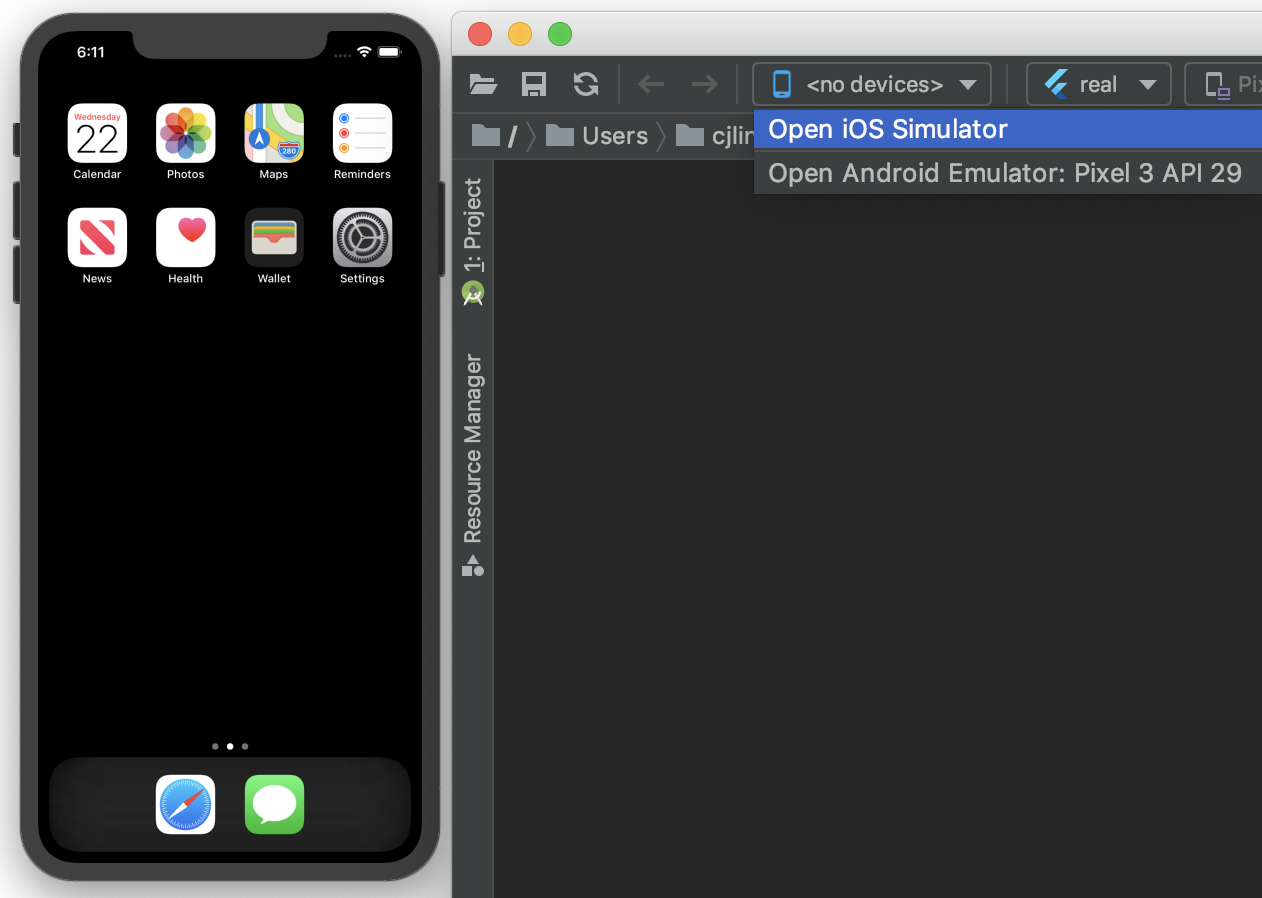 open iphone simulator mac